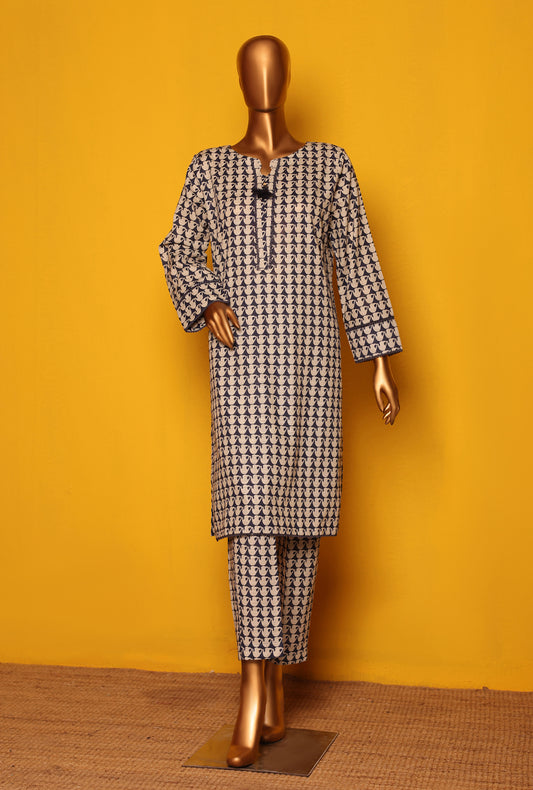 2 Piece Stitched Khaddar Printed Suit