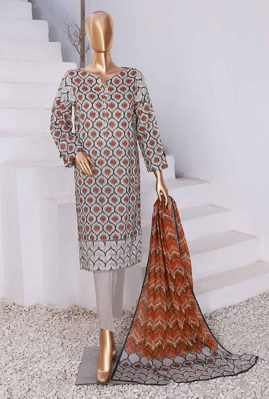 3 Piece Stitched - Printed Lawn Stitched Suit - PSL-416